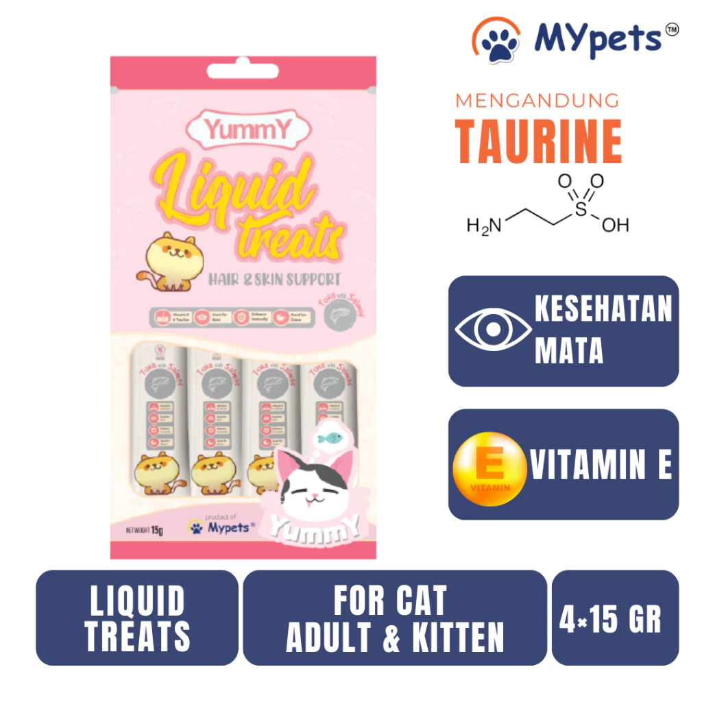 Yummy cat liquid tuna | snack kucing 4x15 gr