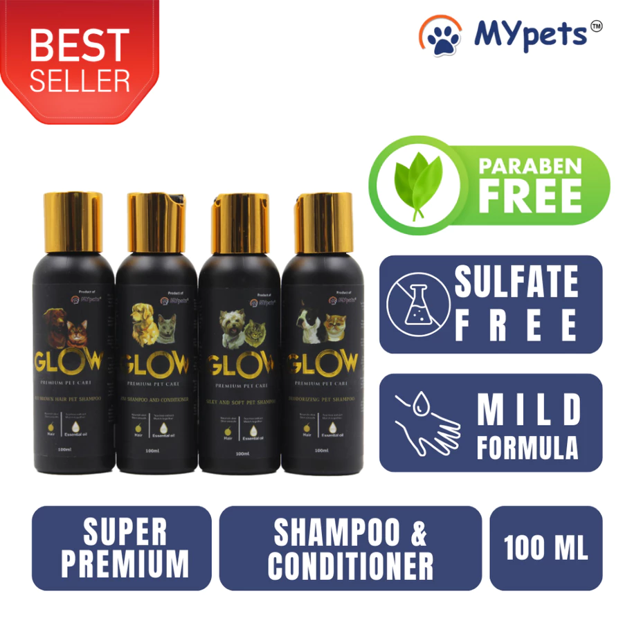 Shampoo Anjing dan Kucing Glow Premium 100ml for Grooming Shampoo Hewan Murah Bulu Rambut