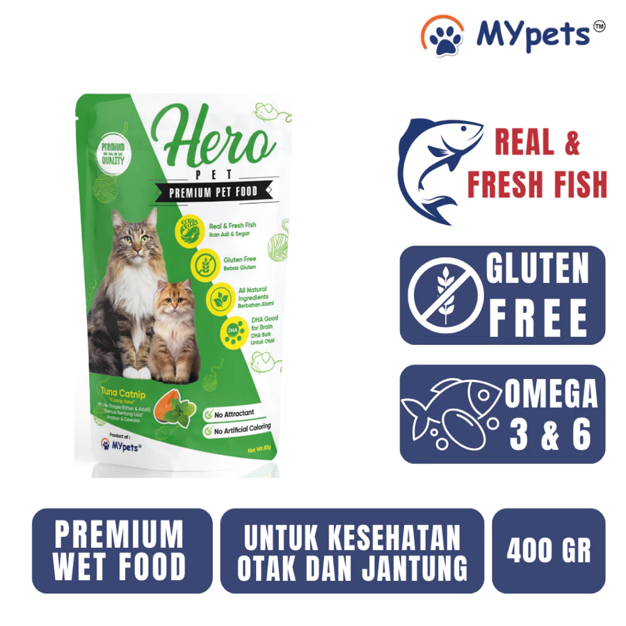 Hero premium cat pouch | wet food | makanan kucing 85 gr