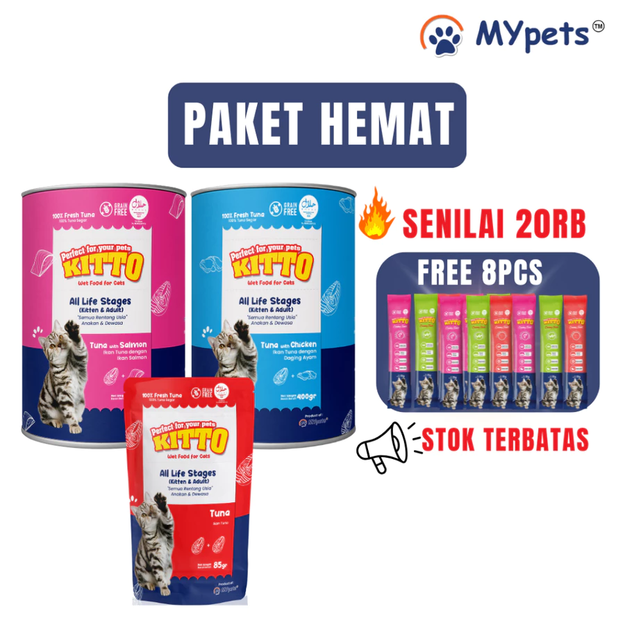 paket hemat - kitto - makanan kucing